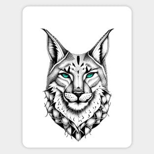 Lynx Wild Animal Nature Illustration Art Tattoo Magnet